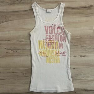 Vintage Valcom Tank Top White Y2K “Fashion Victim” Size Medium